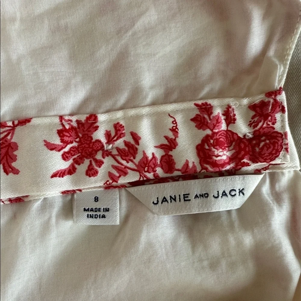 Janie and Jack Girls 8 Red Floral Ruffle Dress Holiday Edition